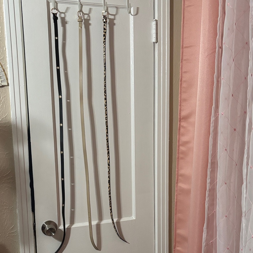 Juicy Couture Set of Black, Taupe and Leopard Print Belts